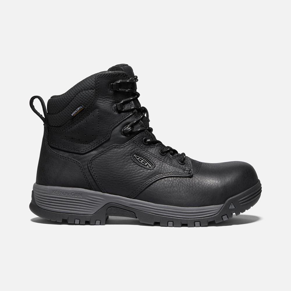 Botas de Trabajo Keen Mexico Negros - Hombre Chicago 6\" Waterproof (Carbon-Fiber Toe) - FT5436172